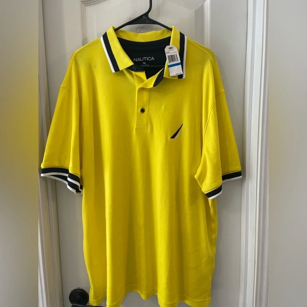 Nautica Yellow Polo Shirt Vibrant Performance Fabric